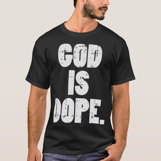 神はイエス・キドーピングリストの宗教的カソ Tシャツ (正面)