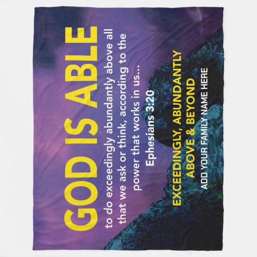 神はエペソ人のキリスト教のバイブル家族の名前 フリースブランケット (正面)