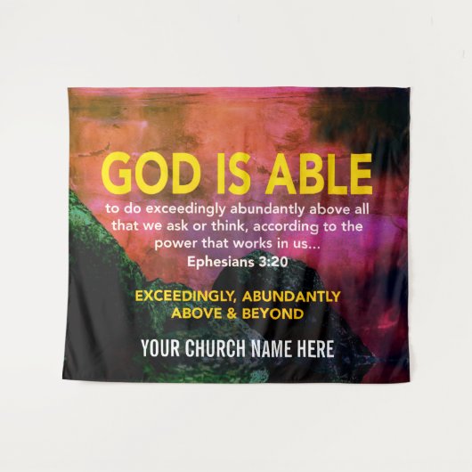 神はエペソ3:20教会を可能にする タペストリー (正面(横))