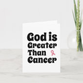 神はガンよりも偉大である - 霊感を与える信仰 サンキューカード (正面)