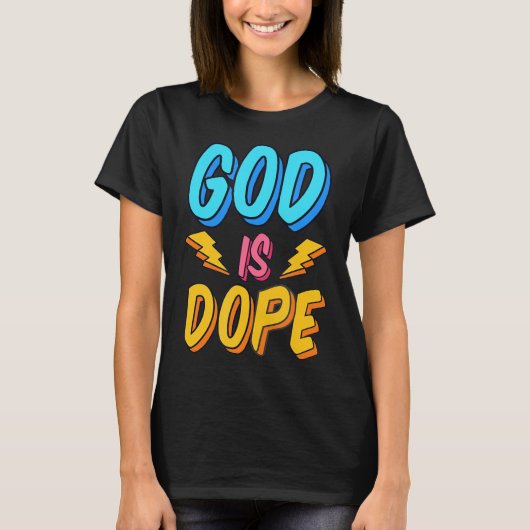 神はキドーピングリスおもしろいト教信者 Tシャツ (正面)
