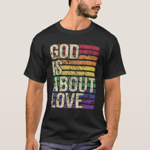 神はキリスト教の虹の色を愛することについて Tシャツ
