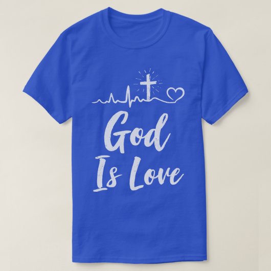 神はキリスト教の賜物を愛する女性 Tシャツ (デザイン正面)