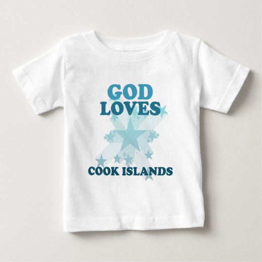神はクック諸島を愛します ベビーTシャツ (正面)