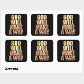 神はクリスチャンの信仰を通す スクエアシール (シート)