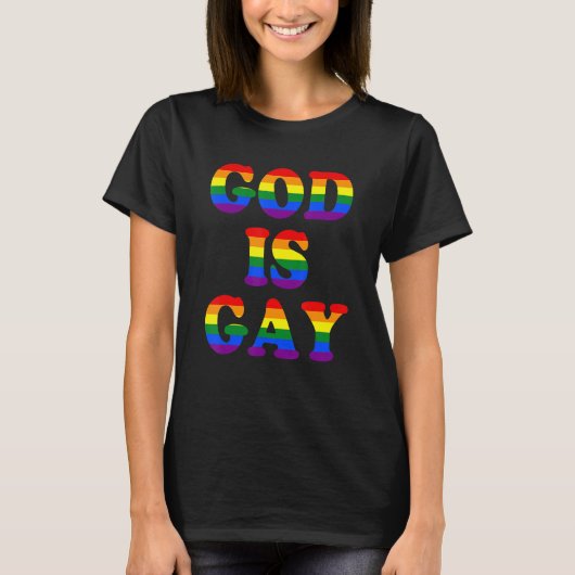 神はゲイLGBT Tシャツ (正面)