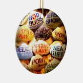 神はジャージーの海岸-クリスマスのオーナメント--を賛美します セラミックオーナメント (右)