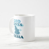 神はセルビアを愛します コーヒーマグカップ (正面左)