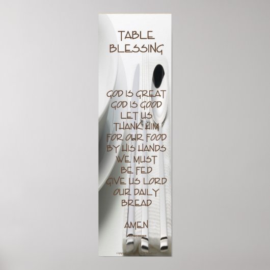 神はテーブル素晴らし祈りの言葉 ポスター (正面)