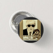 神はトランプとトランピー・ベアを祝福 缶バッジ (正面&裏面)