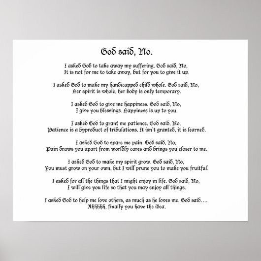 神はノーと言った:ポスター ポスター (正面)