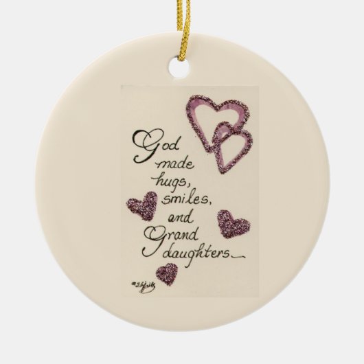 神はハグ色のスケッチことわざ陶磁器オーナを作った セラミックオーナメント (正面)