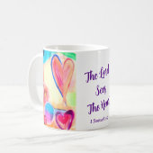 神はハートを見る コーヒーマグカップ (正面左)