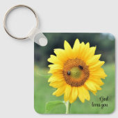 神はヒマワリのキーチェーンを愛 キーホルダー (正面)