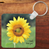 神はヒマワリのキーチェーンを愛 キーホルダー (裏面)