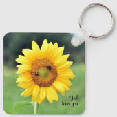 神はヒマワリのキーチェーンを愛 キーホルダー (裏面)