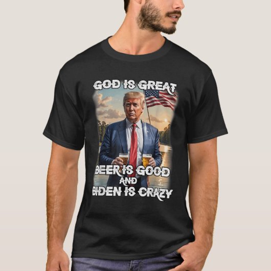 神はビ素晴らしールでバイデン氏は熱狂する Tシャツ (正面)
