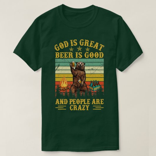 神はビ素晴らしールで人は良い熱狂する Tシャツ (デザイン正面)