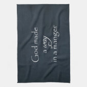 神はマンガーの引用文で道を開いた キッチンタオル (縦)