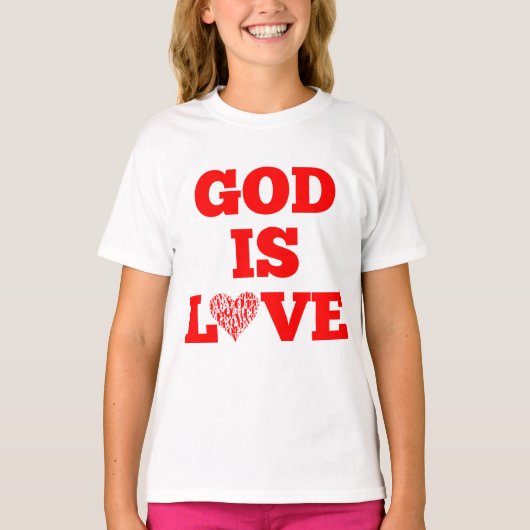 神はラブバイブル引用文ガールズ Tシャツ (正面)