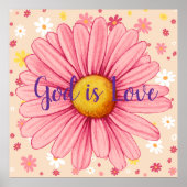 神はラブピンクスピリチュアルバイブル引用文 ポスター (正面)