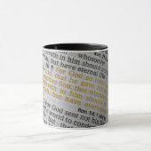 神は世を愛されたからであるヨハネ3:16金ゴールド手紙 マグカップ (中央)