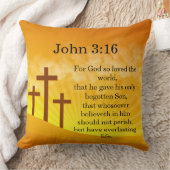 神は世を愛されたヨハネ3:16装飾用クッション クッション (ブランケット)