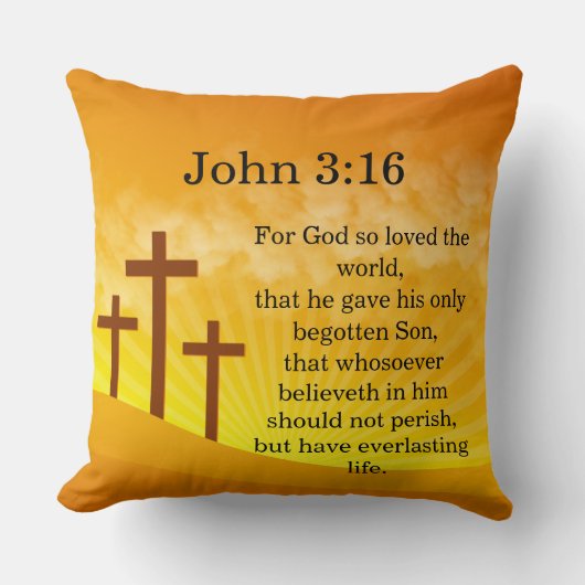 神は世を愛されたヨハネ3:16装飾用クッション クッション (正面)