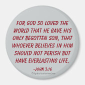 神は世を愛されたヨハネ3:16 マグネット (正面)