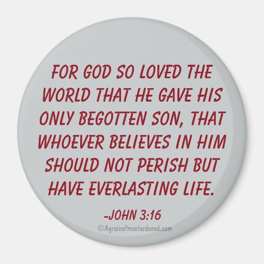 神は世を愛されたヨハネ3:16 マグネット (正面)