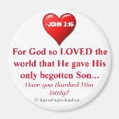 神は世を愛されたヨハネ3:16 マグネット (正面)