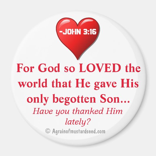 神は世を愛されたヨハネ3:16 マグネット (正面)