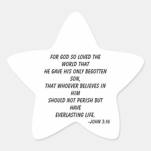 神は世を愛されたヨハネ3:16 星シール (正面)