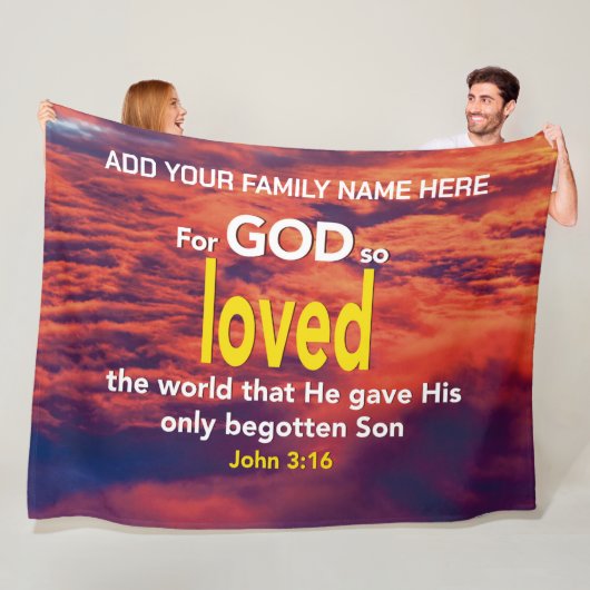 神は世界のキリスト教のバイブル家庭を非常に愛していたので フリースブランケット (インサイチュ)