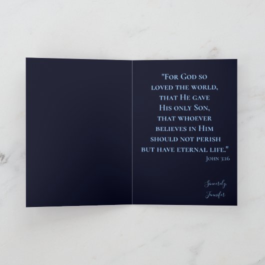 神は世界のクリスマスカードを非常に愛していたので カード (内部)