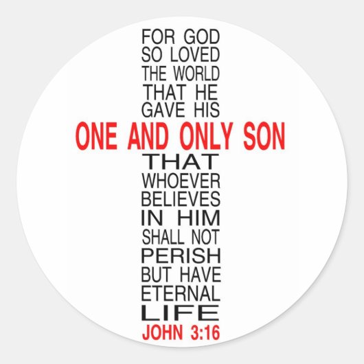 神は世界のステッカーを非常に愛していたので ラウンドシール (正面)