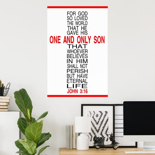 神は世界のポスターを非常に愛していた ポスター (ホームオフィス)