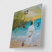 神は世界の時計を非常に愛していた スクエア壁時計 (傾斜)