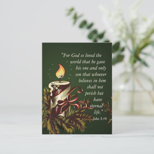 神は世界の聖書の聖句クリスマスポストカードを愛した シーズンポストカード (スタンド正面)