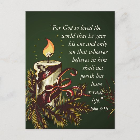 神は世界の聖書の聖句クリスマスポストカードを愛した シーズンポストカード (正面)