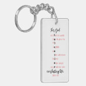 神は世界の贈り物をこんなに愛していたのパーソナライズされたで キーホルダー (正面左)