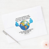 神は世界を愛されたからであるヨハネ3:16地球 ラウンドシール (封筒)