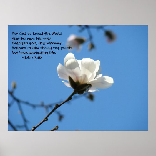 神は世界を愛されたヨハネ3:16アートプリント ポスター (正面)
