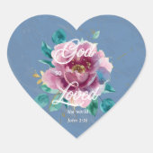 神は世界を愛されたヨハネ3 16クリスチャン ハートシール (正面)