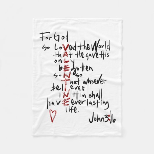 神は世界を愛された 聖書の詩 僕のイエス様 フリースブランケット (正面)