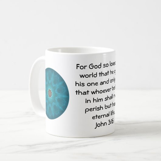 神は世界を愛していたので…ヨハネ3:16 コーヒーマグカップ (正面左)