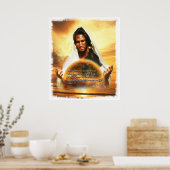 神は世界を愛していた…ヨハネ3:16 ポスター (キッチン)