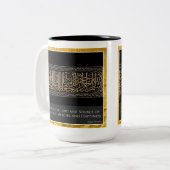 神は主であり、金ゴールドの葉の源である縁ど ツートーンマグカップ (正面左)