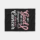 神は乳がんよりも強い認識度 フリースブランケット (正面(横))