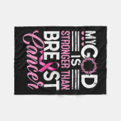 神は乳がんピンクリボンよりも強い フリースブランケット (正面(横))